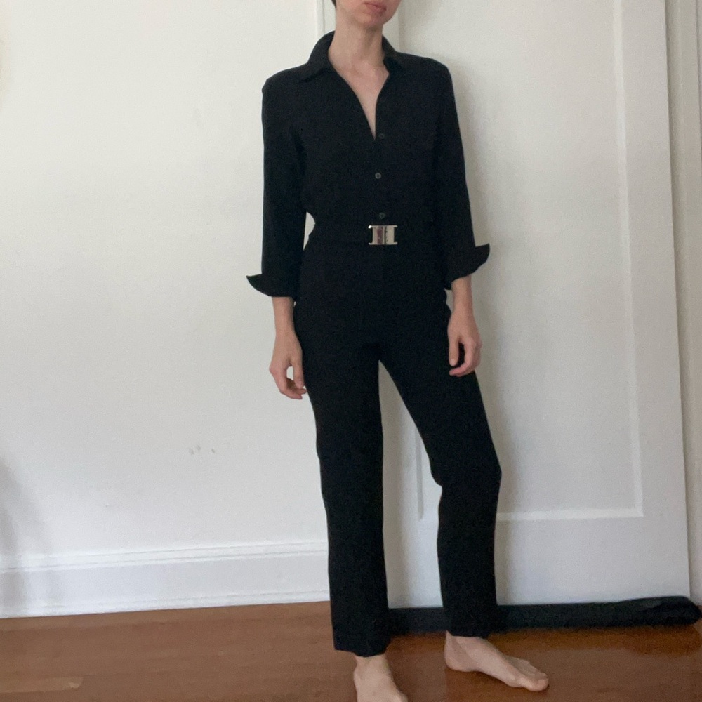 Vintage Petite 70s Elegant Black Women's Jumpsuit